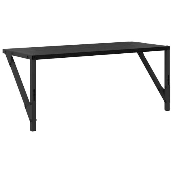 Стени за рафтове с рафт 2 pcs Черния дъб 60 x 25 x 25,5 cm