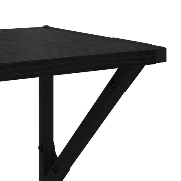 Стени за рафтове с рафт 2 pcs Черния дъб 60 x 25 x 25,5 cm