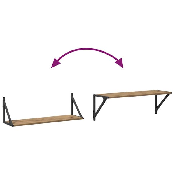 Стени за рафтове 2 pcs Дъб 80 x 25 x 25,5 cm Инженерно дърво