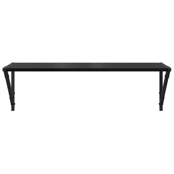 Стени за рафтове с рафт 2 pcs Черния дъб 80 x 25 x 25,5 cm
