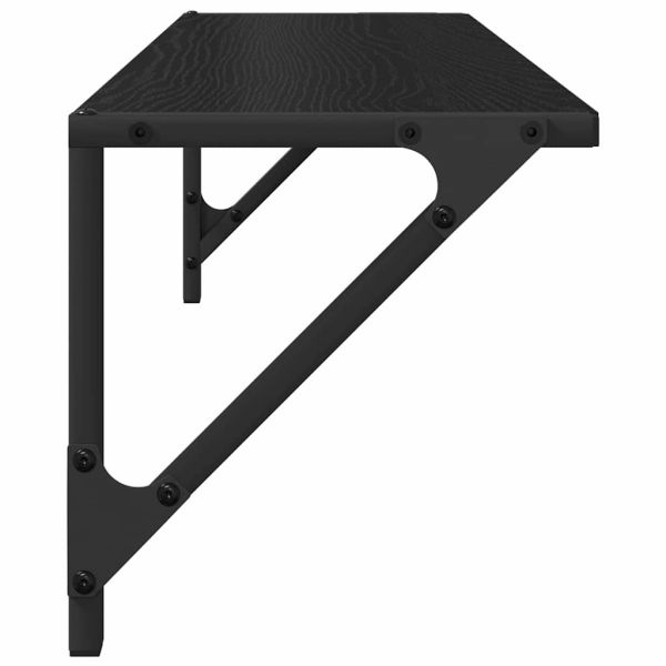 Стени за рафтове с рафт 2 pcs Черния дъб 80 x 25 x 25,5 cm