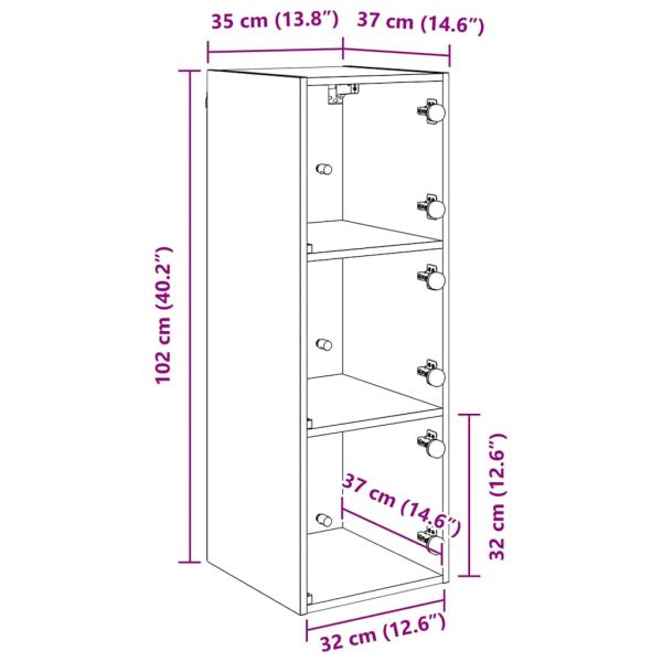 Стенен шкаф Черния дъб 35 x 37 x 102 см Инженерно дърво