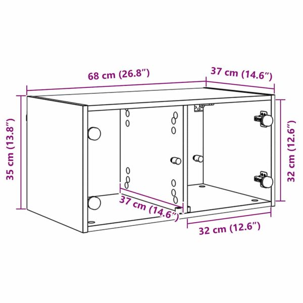 Стенни шкафове 2 pcs Дъб 68 x 37 x 35 см Инженерно дърво