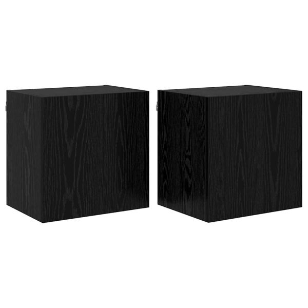 Кабинети за телевизор на стената 2 pcs Черния дъб 40,5x30x40см