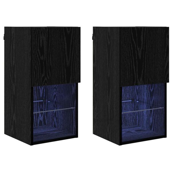 Стенни ТВ шкафове 2 pcs Черния дъб 30,5 x 30 x 60 см