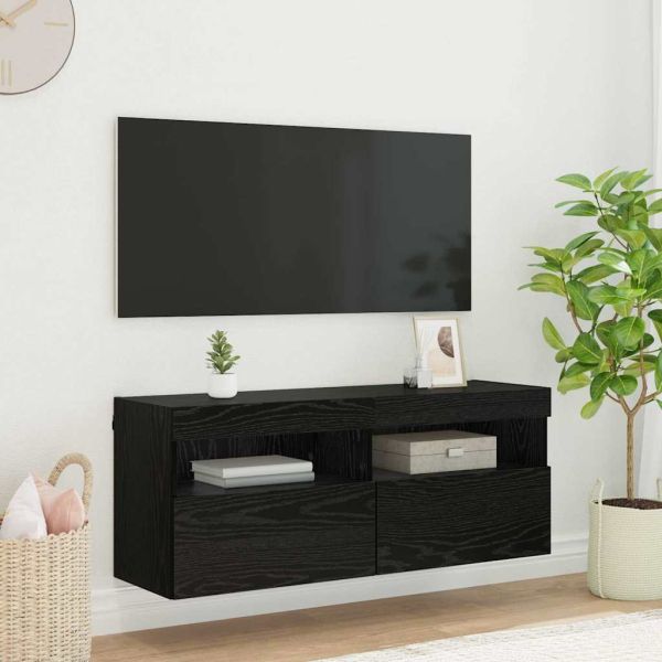 TV стенен шкаф Черния дъб 100 x 30 x 40 см Инженерно дърво