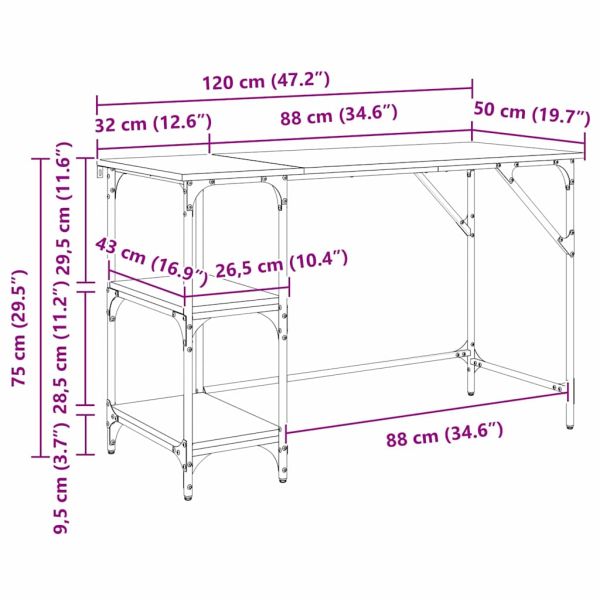 Бюро Дъб 120 x 50 x 75 cm Инженерно дърво