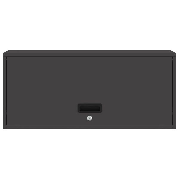 Стенен шкаф за гараж Черно 80 x 33 x 35 см