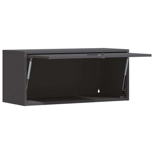 Стенен шкаф за гараж Черно 80 x 33 x 35 см