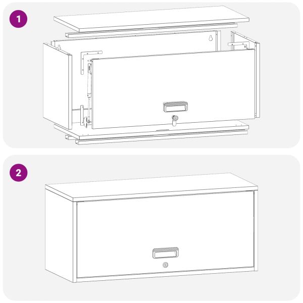 Стенен шкаф за гараж Черно 80 x 33 x 35 см