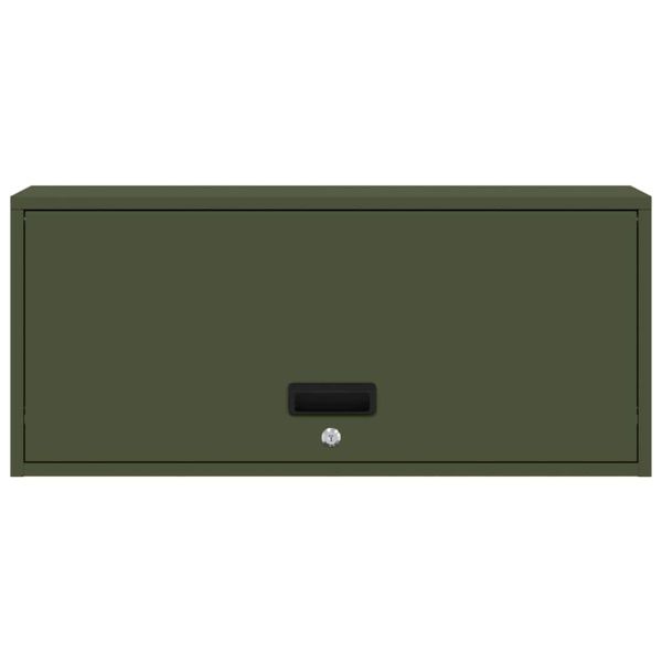 Стенен шкаф за гараж Маслиненозелен 80 x 33 x 35 см