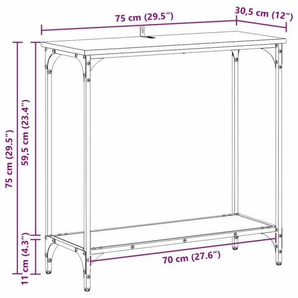 Конзолна маса Старо дърво 75 x 30.5 x 75 см Инженерно дърво