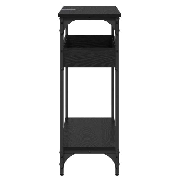 Конзолна маса с рафт Черен дъб 100 x 29 x 75 см Инженерно дърво