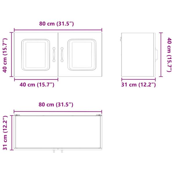Кухненски шкаф със съхранение Kalmar Сив Сонома 80 x 31 x 40 см