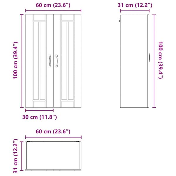 Кухненски шкаф Старо дърво 60 x 31 x 100 см Инженерно дърво