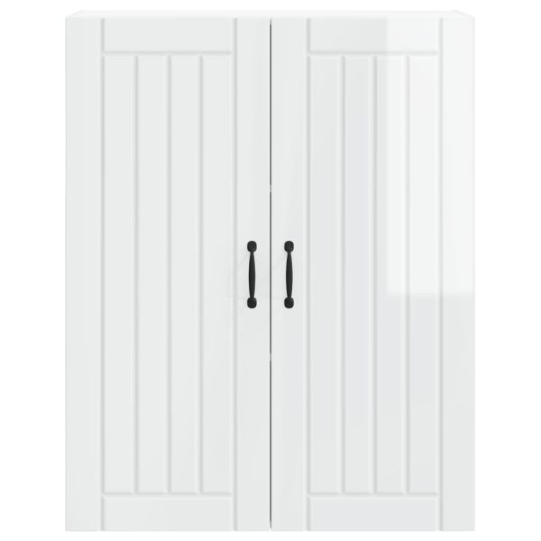 Кухненски шкаф Лъскаво бяло 80 x 31 x 100 см Инженерно дърво