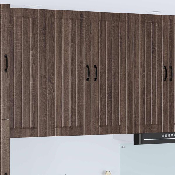 Горен кухненски шкаф Кафяв дъб 80 x 31 x 100 см Инженерно дърво