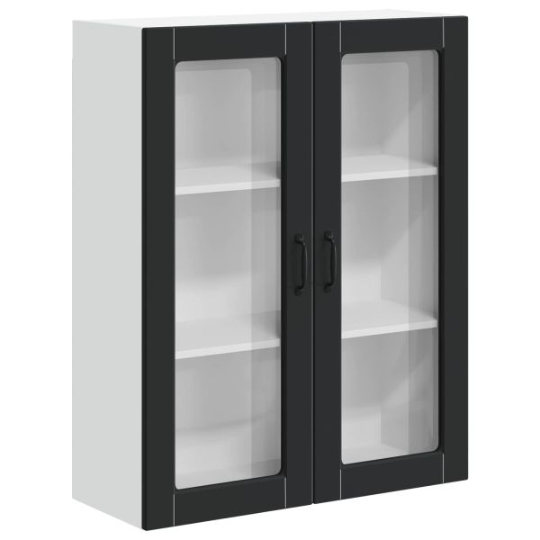 Горен кухненски шкаф Черно 80 x 31 x 100 см Инженерно дърво