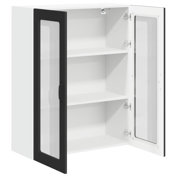 Горен кухненски шкаф Черно 80 x 31 x 100 см Инженерно дърво