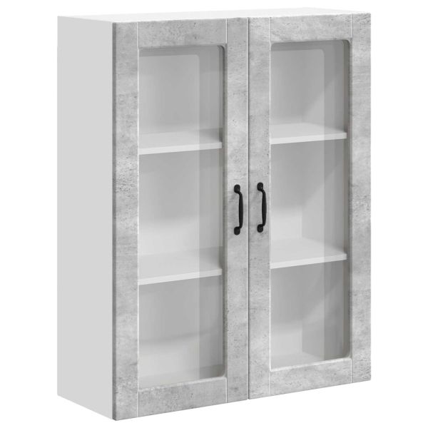 Горен кухненски шкаф с врата Циментено сиво 80 x 31 x 100 см