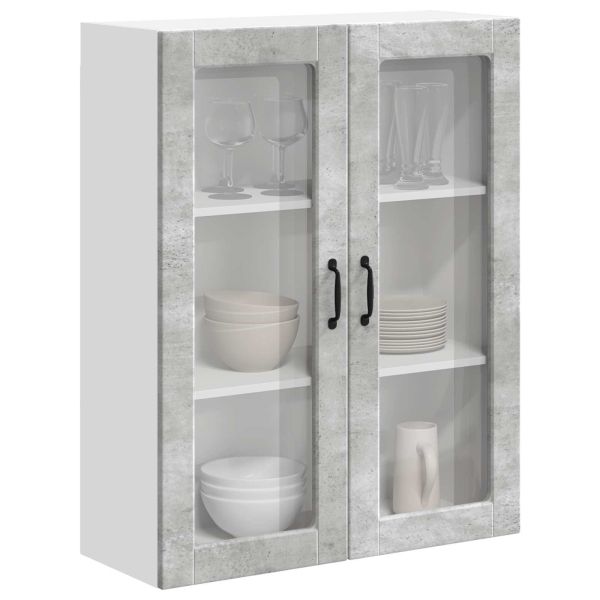 Горен кухненски шкаф с врата Циментено сиво 80 x 31 x 100 см