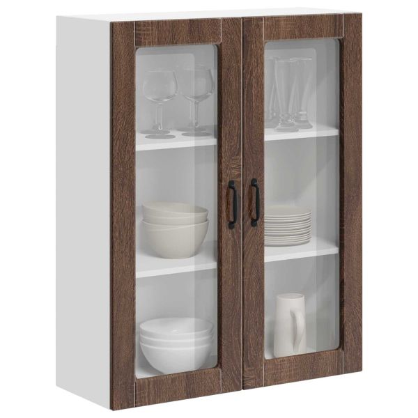 Горен кухненски шкаф Кафяв дъб 80 x 31 x 100 см Инженерно дърво