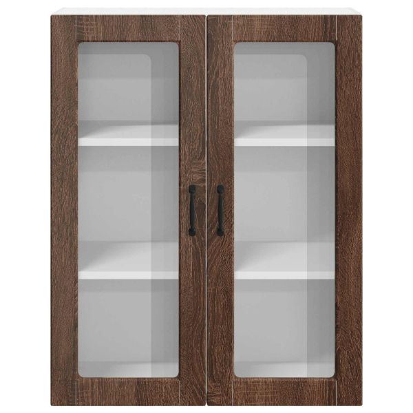 Горен кухненски шкаф Кафяв дъб 80 x 31 x 100 см Инженерно дърво