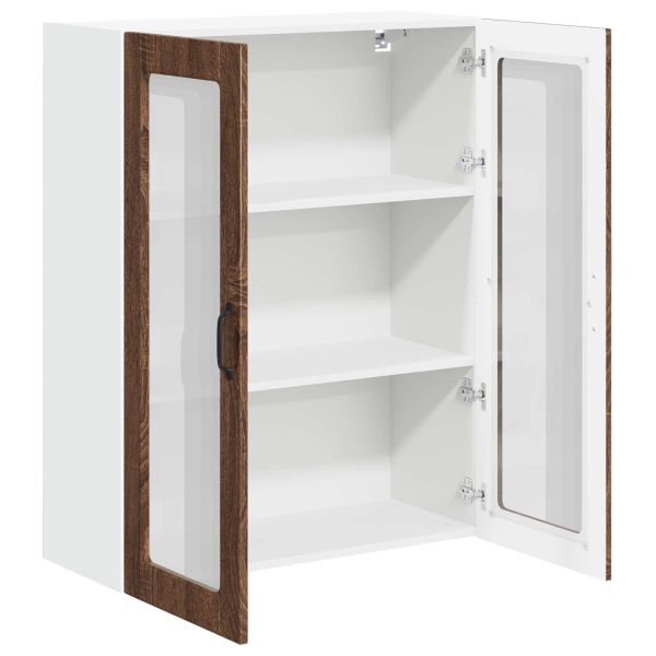 Горен кухненски шкаф Кафяв дъб 80 x 31 x 100 см Инженерно дърво