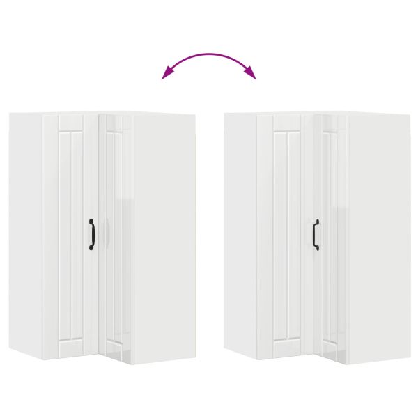 Кухненски шкаф Лъскаво бяло 57 x 57 x 100 см Инженерно дърво