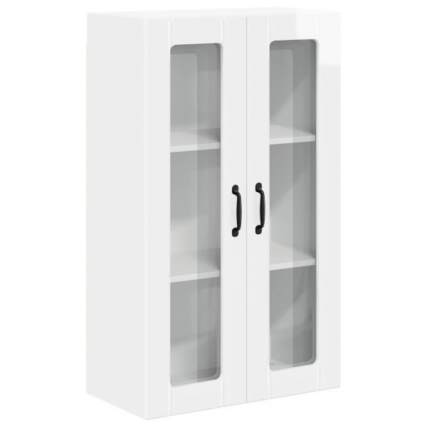 Горен кухненски шкаф с врата Лъскаво бяло 60 x 31 x 100 см