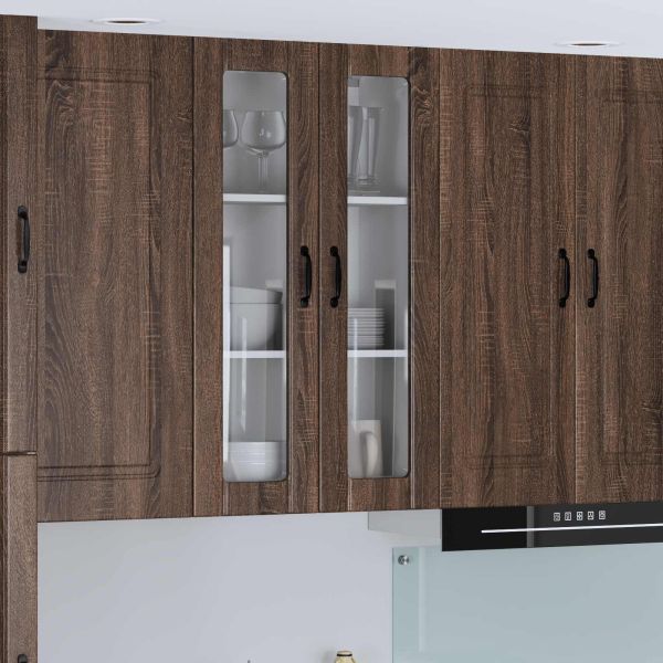 Горен кухненски шкаф Кафяв дъб 60 x 31 x 100 см Инженерно дърво