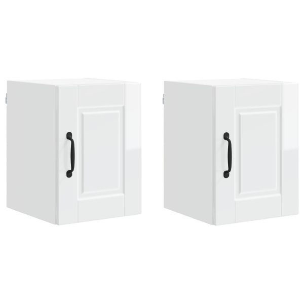 Кухненски шкаф с рафт 2 pcs Лъскаво бяло 30 x 31 x 40 см