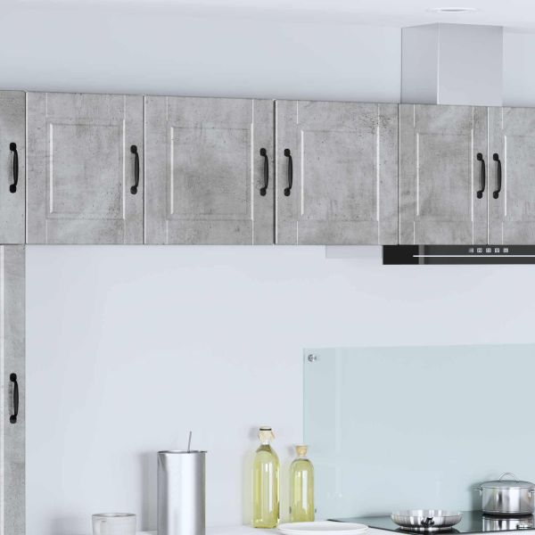 Кухненски шкаф с рафт 2 pcs Циментено сиво 40 x 31 x 40 см