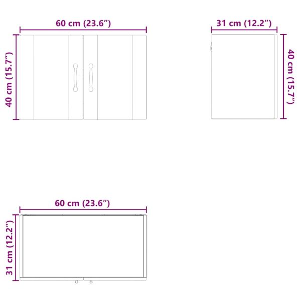 Кухненски шкаф с рафт Бяло 60 x 31 x 40 см Инженерно дърво