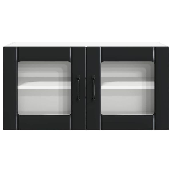 Кухненски шкаф с рафт Черно 80 x 31 x 40 см Инженерно дърво