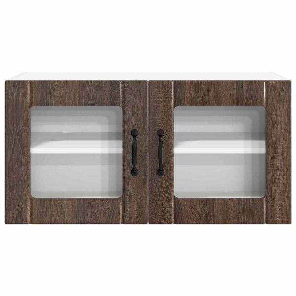 Кухненски шкаф с рафт Кафяв дъб 80 x 31 x 40 см Инженерно дърво