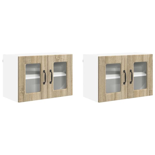 Кухненски шкаф 2 pcs Сонома дъб 60 x 31 x 40 см Инженерно дърво