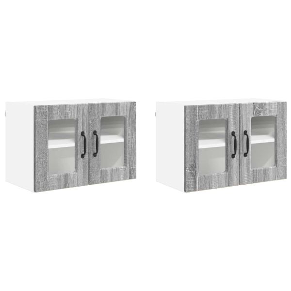 Кухненски шкаф 2 pcs Сив Сонома 60 x 31 x 40 см Инженерно дърво