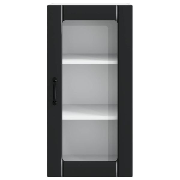 Кухненски шкаф 2 pcs Черно 40 x 31 x 80 см Инженерно дърво