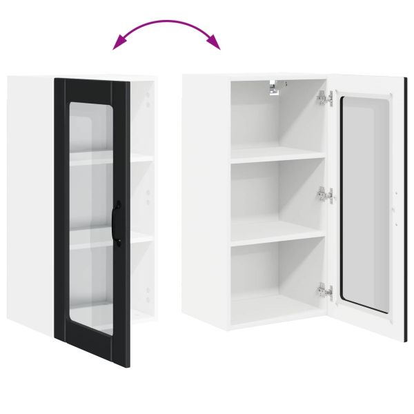 Кухненски шкаф 2 pcs Черно 40 x 31 x 80 см Инженерно дърво