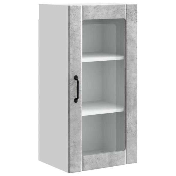 Кухненски шкаф с рафт 2 pcs Циментено сиво 40 x 31 x 80 см