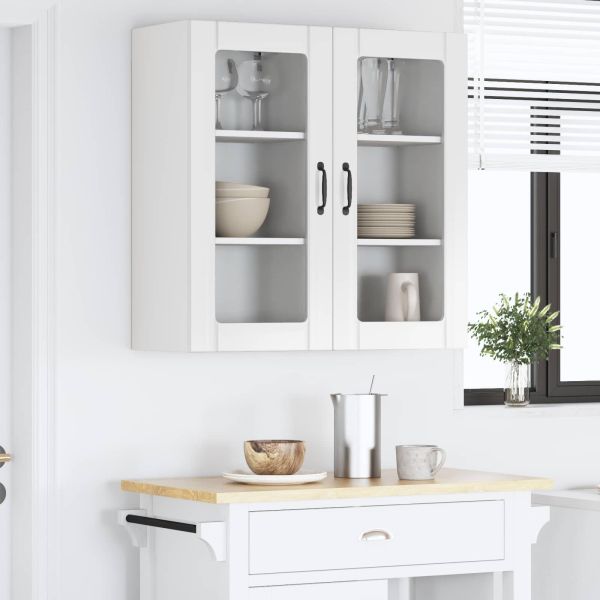 Кухненски шкаф с рафт 2 pcs Лъскаво бяло 40 x 31 x 80 см