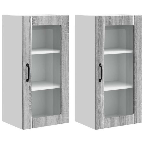 Кухненски шкаф 2 pcs Сив Сонома 40 x 31 x 80 см Инженерно дърво