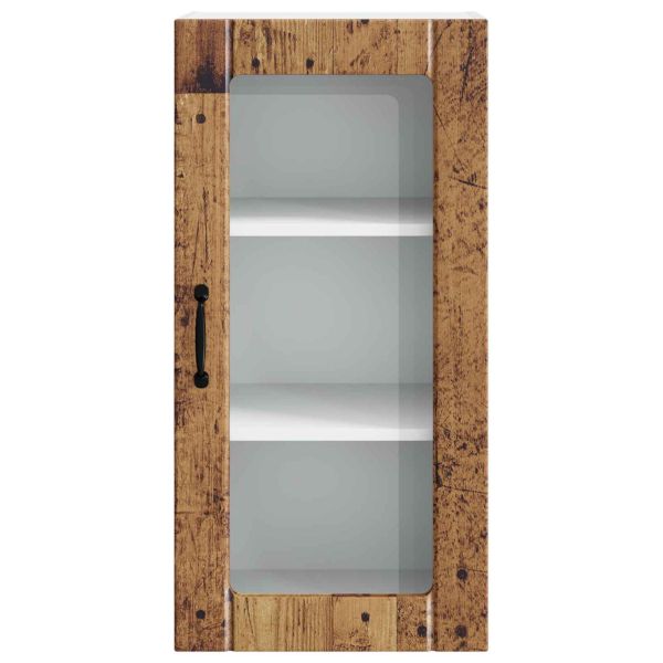 Кухненски шкаф с рафт с врата 2 pcs Старо дърво 40 x 31 x 80 см