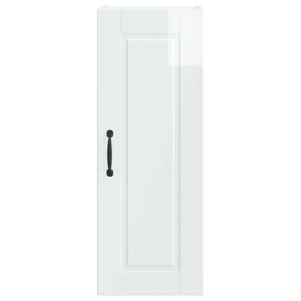 Кухненски шкаф с рафт 2 pcs Лъскаво бяло 30 x 31 x 80 см