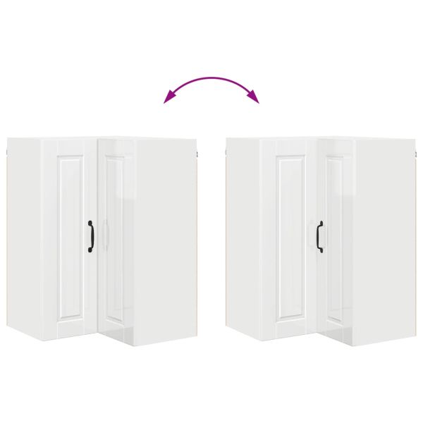 Кухненски шкаф Лъскаво бяло 57 x 57 x 80 см Инженерно дърво