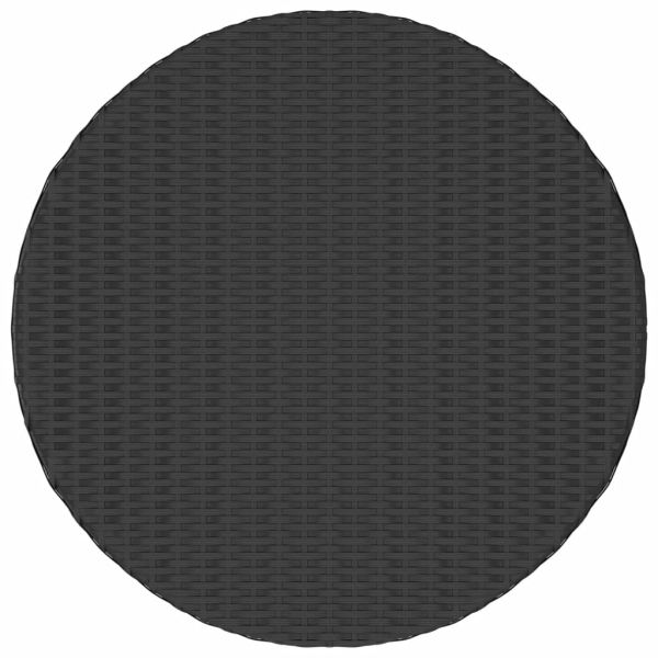 Градински комплект с възглавници, 5 части, черен полиратан