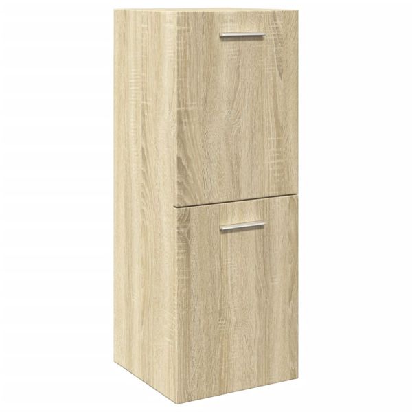 Комплект шкафове за баня от 4 части дъб сонома инженерно дърво