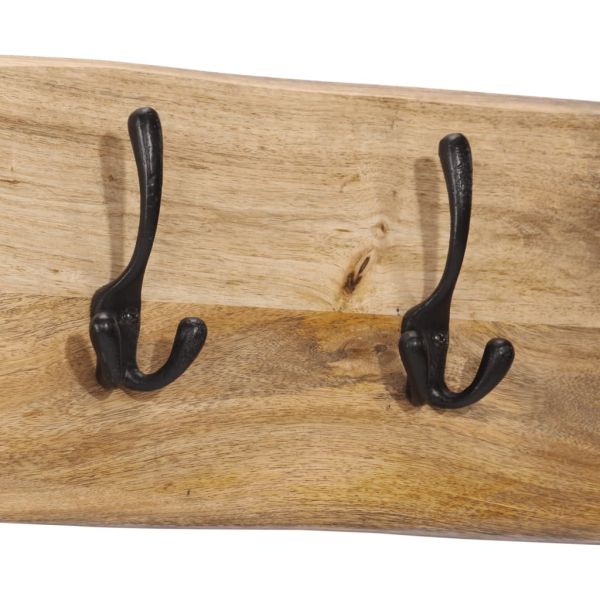 Стенна закачалка с 4 куки манго масивно дърво