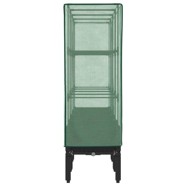 Повдигнато легло с оранжерия калъф, ратанов вид, 160x40x140 см